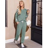 image:imageEkouaer Lounge Sets for Women Ribbed Knit Outfits Pajamas Sets 2 Piece Long Sleeve Sweatsuits with PocketsGreen