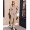 image:imageEkouaer Lounge Sets for Women Ribbed Knit Outfits Pajamas Sets 2 Piece Long Sleeve Sweatsuits with PocketsKhaki