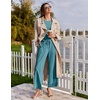 image:imageEkouaer Lounge Sets for Women Short Sleeve Pullover Tops and Long Pants Soft Pajamas Set 2 Piece Outfits SXXLBlue Green