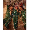 image:imageEkouaer Matching Family Sets Christmas Pajamas Set Xmas PJS Sleepwear Soft Christmas Matching JammiesGreen Santa