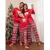 image:imageEkouaer Matching Family Sets Christmas Pajamas Set Xmas PJS Sleepwear Soft Christmas Matching JammiesRed