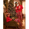 image:imageEkouaer Matching Family Sets Christmas Pajamas Set Xmas PJS Sleepwear Soft Christmas Matching JammiesRed