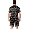 image:imageEkouaer Mens Pajamas Set Silk Satin Sleepwear Short Sleeve Button Down Pjs Set 2 Piece Loungewear with Pockets SXXLBlack Leopard