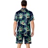 image:imageEkouaer Mens Pajamas Set Silk Satin Sleepwear Short Sleeve Button Down Pjs Set 2 Piece Loungewear with Pockets SXXLFlamingo Green