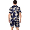 image:imageEkouaer Mens Pajamas Set Silk Satin Sleepwear Short Sleeve Button Down Pjs Set 2 Piece Loungewear with Pockets SXXLHawaiian Flowers