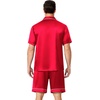 image:imageEkouaer Mens Pajamas Set Silk Satin Sleepwear Short Sleeve Button Down Pjs Set 2 Piece Loungewear with Pockets SXXLRed