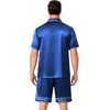 image:imageEkouaer Mens Pajamas Set Silk Satin Sleepwear Short Sleeve Button Down Pjs Set 2 Piece Loungewear with Pockets SXXLRoyal Blue