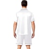 image:imageEkouaer Mens Pajamas Set Silk Satin Sleepwear Short Sleeve Button Down Pjs Set 2 Piece Loungewear with Pockets SXXLWhite