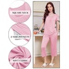 image:imageEkouaer Pajama Set for Women Short Sleeve Top With Capri Pants Pjs 2 Piece Square Neck Loungewear Soft Sleepwear with PocketsVeiled Rose