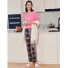image:imageEkouaer Pajama Sets for Women 2 Pack Short Sleeve with Long Pant Pjs Sleepwear Comfy Lounge Sets with PocketsBlack PlaidRose Pliad