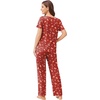 image:imageEkouaer Pajama Sets for Women 2 Pack Short Sleeve with Long Pant Pjs Sleepwear Comfy Lounge Sets with PocketsRedGreen