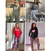 image:imageEkouaer Pajama Sets for Women 2 Piece Plaid Pjs Long Sleeve Lounge Sets Comfy Gingham Nightwear with PocketsAquamarine