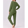 image:imageEkouaer Pajama Sets for Women 2 Piece Plaid Pjs Long Sleeve Lounge Sets Comfy Gingham Nightwear with PocketsArmy Green