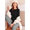 image:imageEkouaer Pajama Sets for Women 2 Piece Plaid Pjs Long Sleeve Lounge Sets Comfy Gingham Nightwear with PocketsBlack Grey Striped
