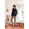 image:imageEkouaer Pajama Sets for Women 2 Piece Plaid Pjs Long Sleeve Lounge Sets Comfy Gingham Nightwear with PocketsBrown Leopard