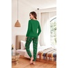 image:imageEkouaer Pajama Sets for Women 2 Piece Plaid Pjs Long Sleeve Lounge Sets Comfy Gingham Nightwear with PocketsChristmas Cane Green