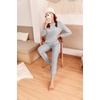 image:imageEkouaer Pajama Sets for Women 2 Piece Plaid Pjs Long Sleeve Lounge Sets Comfy Gingham Nightwear with PocketsGray Striped