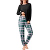 image:imageEkouaer Pajama Sets for Women 2 Piece Plaid Pjs Long Sleeve Lounge Sets Comfy Gingham Nightwear with PocketsGreen Plaid