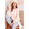 image:imageEkouaer Pajama Sets for Women 2 Piece Plaid Pjs Long Sleeve Lounge Sets Comfy Gingham Nightwear with PocketsGrey Stars