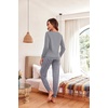 image:imageEkouaer Pajama Sets for Women 2 Piece Plaid Pjs Long Sleeve Lounge Sets Comfy Gingham Nightwear with PocketsGrey and White Plaid
