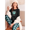 image:imageEkouaer Pajama Sets for Women 2 Piece Plaid Pjs Long Sleeve Lounge Sets Comfy Gingham Nightwear with PocketsHeart Plaid Green