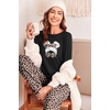 image:imageEkouaer Pajama Sets for Women 2 Piece Plaid Pjs Long Sleeve Lounge Sets Comfy Gingham Nightwear with PocketsLeopard Girl