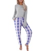 image:imageEkouaer Pajama Sets for Women 2 Piece Plaid Pjs Long Sleeve Lounge Sets Comfy Gingham Nightwear with PocketsLight Pink Plaid