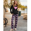 image:imageEkouaer Pajama Sets for Women 2 Piece Plaid Pjs Long Sleeve Lounge Sets Comfy Gingham Nightwear with PocketsPink Heart