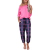 image:imageEkouaer Pajama Sets for Women 2 Piece Plaid Pjs Long Sleeve Lounge Sets Comfy Gingham Nightwear with PocketsPink Plaid
