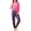 image:imageEkouaer Pajama Sets for Women 2 Piece Plaid Pjs Long Sleeve Lounge Sets Comfy Gingham Nightwear with PocketsPink Plaid