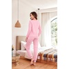 image:imageEkouaer Pajama Sets for Women 2 Piece Plaid Pjs Long Sleeve Lounge Sets Comfy Gingham Nightwear with PocketsPink Striped