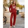 image:imageEkouaer Pajama Sets for Women 2 Piece Plaid Pjs Long Sleeve Lounge Sets Comfy Gingham Nightwear with PocketsRed