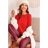 image:imageEkouaer Pajama Sets for Women 2 Piece Plaid Pjs Long Sleeve Lounge Sets Comfy Gingham Nightwear with PocketsRed Plaid