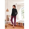 image:imageEkouaer Pajama Sets for Women 2 Piece Plaid Pjs Long Sleeve Lounge Sets Comfy Gingham Nightwear with PocketsRose Leopard