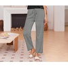 image:imageEkouaer Pajama Sets for Women Round Neck Pjs Short Sleeve Sleepwear with Long Pants Loose Lounge SetsBlack White Striped