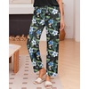 image:imageEkouaer Pajama Sets for Women Round Neck Pjs Short Sleeve Sleepwear with Long Pants Loose Lounge SetsBlackblue Flower
