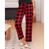 image:imageEkouaer Pajama Sets for Women Round Neck Pjs Short Sleeve Sleepwear with Long Pants Loose Lounge SetsBlackred Plaid