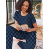 image:imageEkouaer Pajama Sets for Women Round Neck Pjs Short Sleeve Sleepwear with Long Pants Loose Lounge SetsBlue Polka Dots