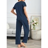 image:imageEkouaer Pajama Sets for Women Round Neck Pjs Short Sleeve Sleepwear with Long Pants Loose Lounge SetsBlue Polka Dots