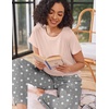 image:imageEkouaer Pajama Sets for Women Round Neck Pjs Short Sleeve Sleepwear with Long Pants Loose Lounge SetsGrey Star
