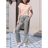 image:imageEkouaer Pajama Sets for Women Round Neck Pjs Short Sleeve Sleepwear with Long Pants Loose Lounge SetsGrey Star