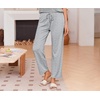 image:imageEkouaer Pajama Sets for Women Round Neck Pjs Short Sleeve Sleepwear with Long Pants Loose Lounge SetsLight Grey Striped