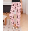 image:imageEkouaer Pajama Sets for Women Round Neck Pjs Short Sleeve Sleepwear with Long Pants Loose Lounge SetsPinkblack Heart