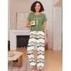 image:imageEkouaer Pajama Sets for Women Round Neck Pjs Short Sleeve Sleepwear with Long Pants Loose Lounge SetsTie Dye Green