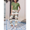 image:imageEkouaer Pajama Sets for Women Round Neck Pjs Short Sleeve Sleepwear with Long Pants Loose Lounge SetsTie Dye Green
