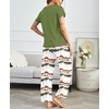image:imageEkouaer Pajama Sets for Women Round Neck Pjs Short Sleeve Sleepwear with Long Pants Loose Lounge SetsTie Dye Green