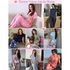 image:imageEkouaer Pajama Sets for Women Round Neck Pjs Short Sleeve Sleepwear with Long Pants Loose Lounge SetsWine Redwhite Plaid