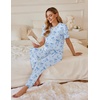 image:imageEkouaer Pajamas for Women Set 2 Pack Lounge Set Short Sleeve Pjs Joggers Long Pants Loungepwear with PocketsBlue Bowpink Cherry