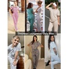 image:imageEkouaer Pajamas for Women Set 2 Pack Lounge Set Short Sleeve Pjs Joggers Long Pants Loungepwear with PocketsGreen Christmasred Deer