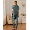 image:imageEkouaer Pajamas for Women Set 2 Pack Lounge Set Short Sleeve Pjs Joggers Long Pants Loungepwear with PocketsGrey Starblack